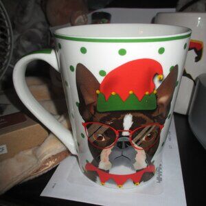 Christopher Vine French Bulldog in Elf  Hat Coffee Mug